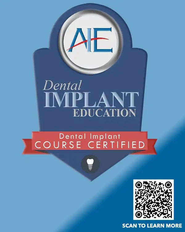 AIE Dental Implant Course Certified Badge